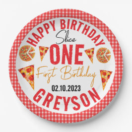 スライスモダンスライスベビーピザ1st誕生日 ペーパープレート