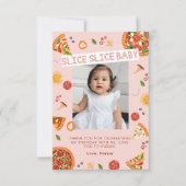 スライスモダンスライスベビー誕生日サンキューカード サンキューカード (正面)