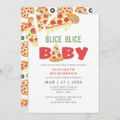 スライスモダンスライスミニマルベビーピザベビーシャワー 招待状 (正面/裏面)