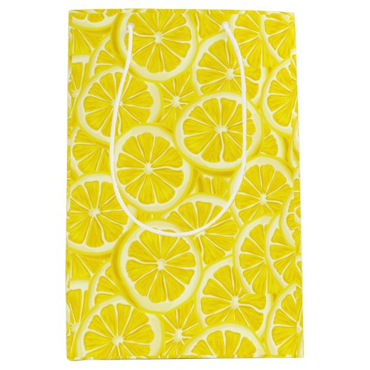 スライスレモンズデザイン抱き枕 ミディアムペーパーバッグ (正面)