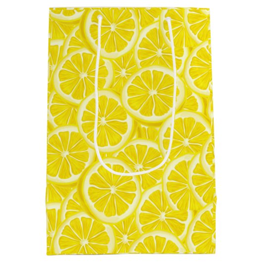 スライスレモンズデザイン抱き枕 ミディアムペーパーバッグ (裏面)