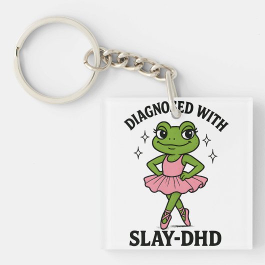 スライスレ診断のカエルバレリーナ ADHD キーホルダー (正面)