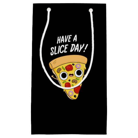 スライス日のピザパおもしろいンダークBG スモールペーパーバッグ (正面)