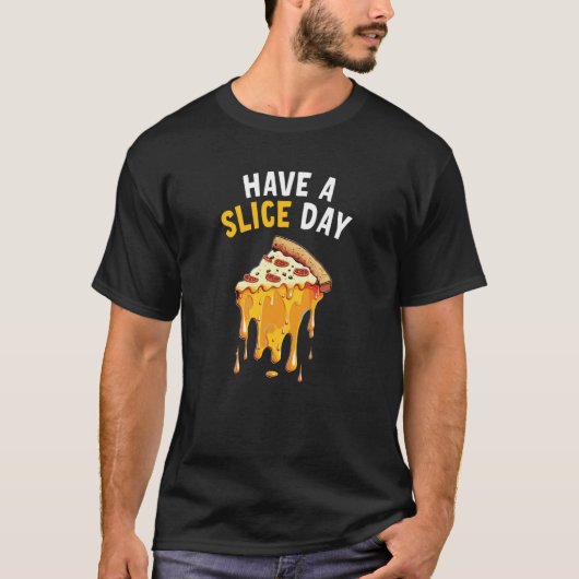 スライス日ピザを食べる6 Tシャツ (正面)