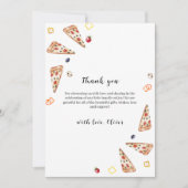 スライス素朴イタリアンピザベビーシャワー サンキューカード (正面)