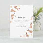 スライス素朴イタリアンピザベビーシャワー サンキューカード (スタンド正面)