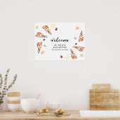 スライス素朴イタリアンピザ赤ちゃんシャワーへようこそ ポスター (キッチン)