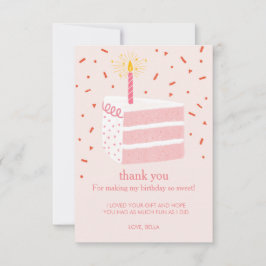 スライス・オブ・お誕生日ケーキ・フラット サンキューカード