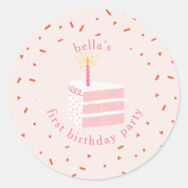 スライス・オブ・お誕生日ケーキ ラウンドシール