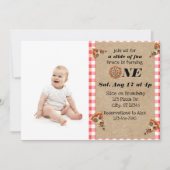 スライス・オブ・ファン 1歳の誕生日 フォト付き 招待状 (正面)