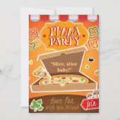 スライス、スライスベイビー!ピザパーティーの招待状 (正面)