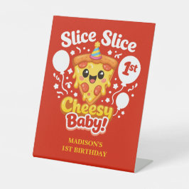 スライス スライス チーズベイビー ピザ 1歳の誕生日 台座サイン