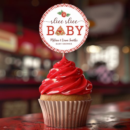 スライス スライス ベイビー ピザ ベイビー シャワーファン スティッカー – ラウンドシール