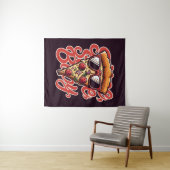 スライス、スライス、ベビー。ピザ タペストリー (インサイチュ(横))