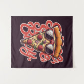 スライス、スライス、ベビー。ピザ タペストリー (正面(横))