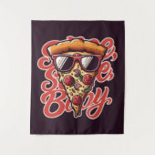 スライス、スライス、ベビー。ピザ タペストリー (正面)