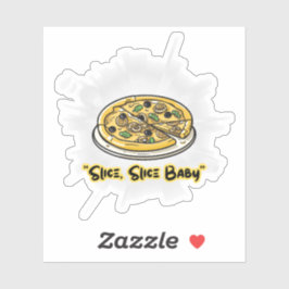 スライス・ベイビー - 面白いピザ好きグラフィックTシャツ シール