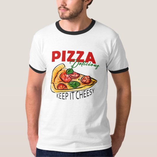 スライスVibesのみ | おもしろいピザ愛好家 Tシャツ (正面)
