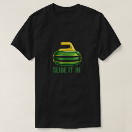 スライドしてね - 面白いカーリングストーンのデザイン Tシャツ