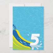 スライドして5に！ 5歳の誕生日プールパーティー招待状 招待状 (裏面)