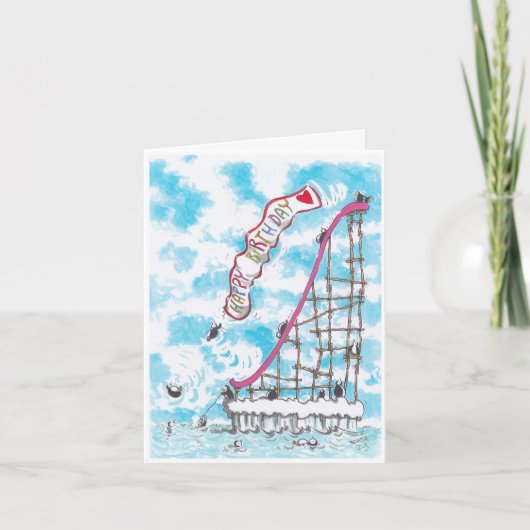 スライドのペンギン誕生日カード カード (正面)