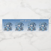 スライド雪だるまクリスマスホリデイ ペットボトルラベル (シングルラベル)