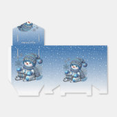 スライド雪だるまクリスマスホリデーギフトボックス フェイバーボックス (折り畳みなし)