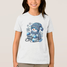 スライド雪だるまホリデーTシャツ トライブレンドＴシャツ