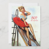 スライド50th Birthday Partyでセクシーなピンアップ 招待状 (正面)