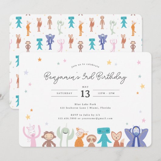 スライバーキンズ キャラクター 誕生日パーティー招待状 招待状 (正面/裏面)