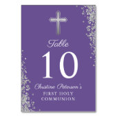 スライバークロスグリッターパープルファースト聖餐式 テーブルナンバー (裏面)