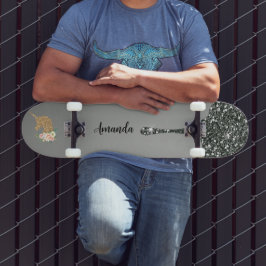 スライバーグリッターユニコーン スケートボード