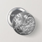 スライバsteampunkの腕時計のギア 缶バッジ (正面&裏面)