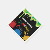 スライムおもしろい子供誕生日パーティパーソナライズされたー スタンダードカクテルナプキン (角)