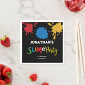 スライムおもしろい子供誕生日パーティパーソナライズされたー スタンダードカクテルナプキン (インサイチュ)