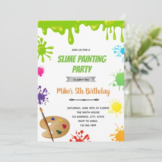 スライムとアー絵画トの招待 サンキューカード (スタンド正面)