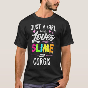 スライムとコーギーが好きな女の子向けグッズ Tシャツ