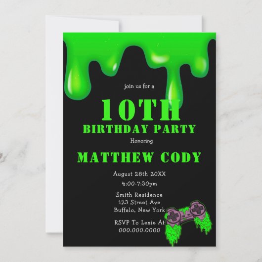 スライムアンドゲームズボーイ10thバースデーパーティー招待状 (正面)