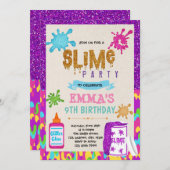 スライムガールのテーマパーティー招待状 招待状 (正面/裏面)