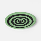 スライムグリーンスパイラルハローウィンパーティプレート ペーパープレート (アングル)