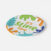 スライムタイムバースデーパーティープレートオレンジブルーグリーン ペーパープレート (アングル)