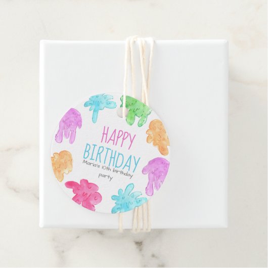 スライムテーマキッド誕生日メッセージカード フェイバータグ (インサイチュ)