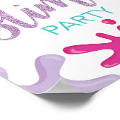 スライムバースデーパパーソナライズされたーティー歓迎サイン ポスター (角)