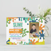 スライムバースデーパーティーがポタポタの写真招待状5 6 7 8 招待状 (スタンド正面)