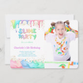 スライムバースデーパーティーの写真 招待状 (正面)