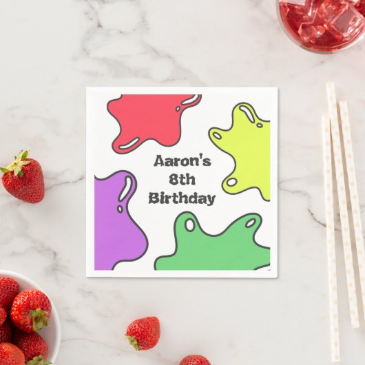 スライムバースデーパーティー スタンダードカクテルナプキン (インサイチュ)