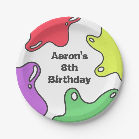 スライムバースデーパーティー ペーパープレート (正面)