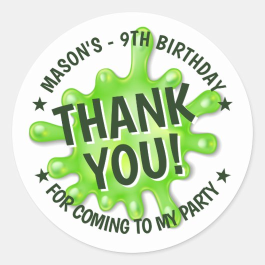 スライムパーティーありがとう ラウンドシール (正面)