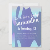 スライムパーティーオンブレドリップス バースデースパークルブルー 招待状 (正面)