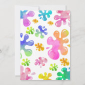 スライムパーティーガール誕生日レインボーカラフル 招待状 (裏面)